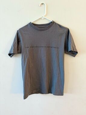 Taylor Swift Light Gray 'The Tortured Poets Department' Printed Label Tee, Small